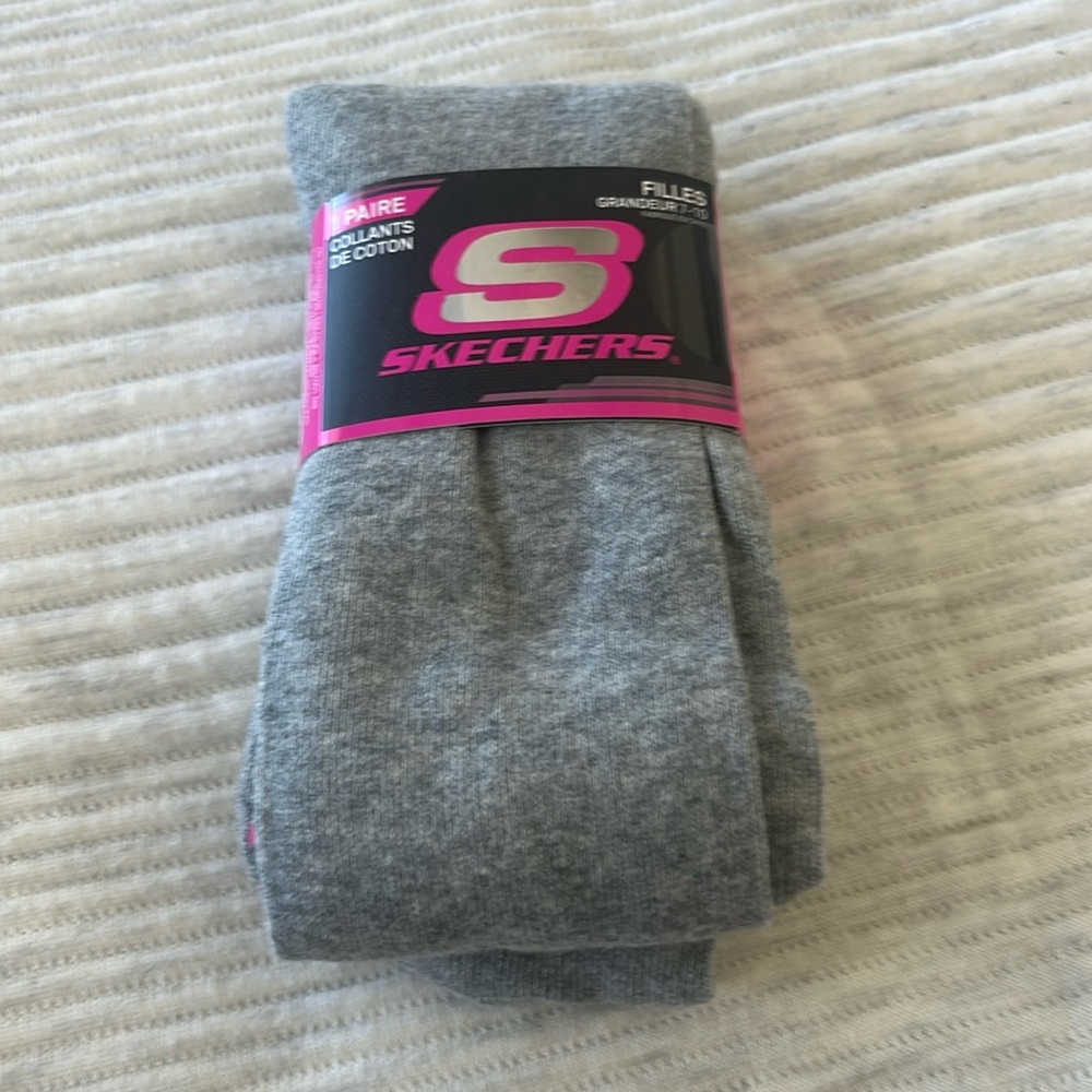 Skechers Gray Cotton Footed Tights